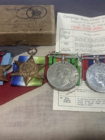 WWII Boxed Royal Navy group of 4. Harehills, Leeds.