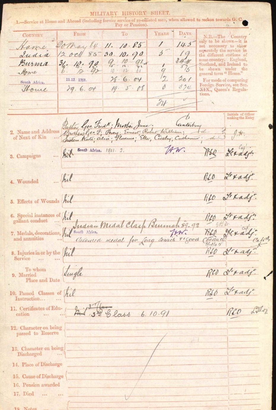 Burma 1889-92 IGS, QSA & EVII LSGC. 4th Kings Royal Rifle Corps. Nicholson. Canterbury. - Image 9