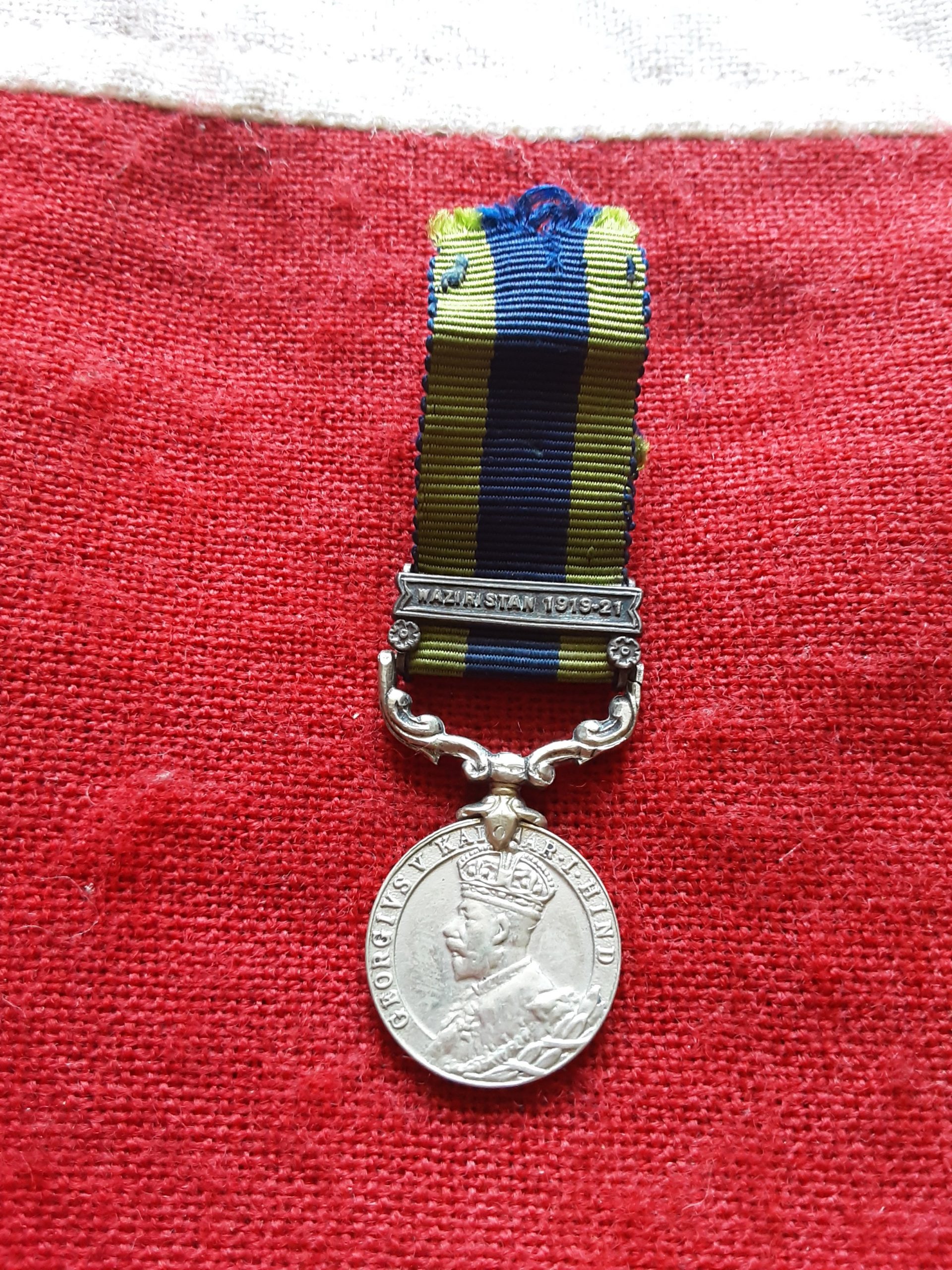Period miniature India General Service Medal. Waziristan 1919-21