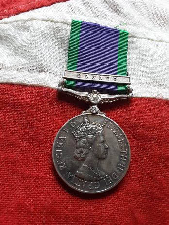 Borneo Clasp Gsm .Pte R Corkhill .Raoc .Royal Army Ordnance Corps.