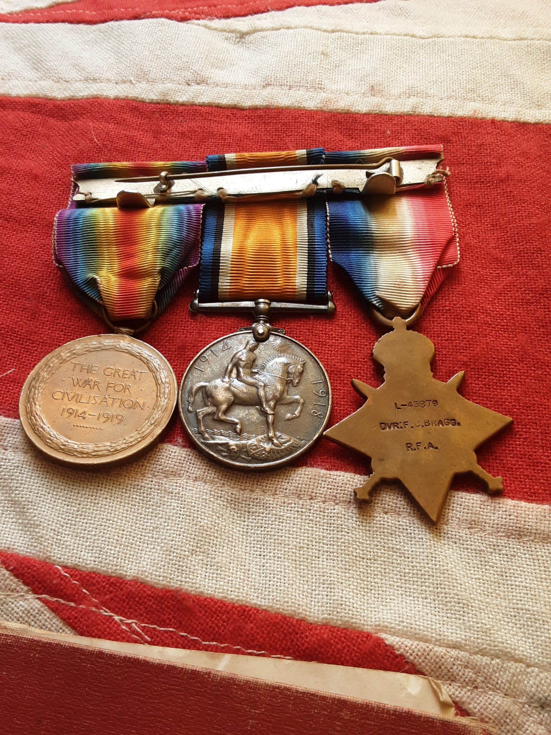 1915 Trio. Frederick Charles Brag. Royal Field Artillery. Tooting . - Image 2