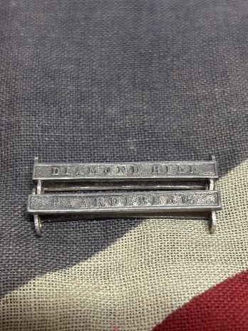 Queens South Africa Medal clasps. Diamond Hill & Paardeberg