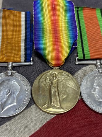 WWI Pair with WWII Defence Medal. Royal Artillery. Buckwell. Shoreham by Sea.