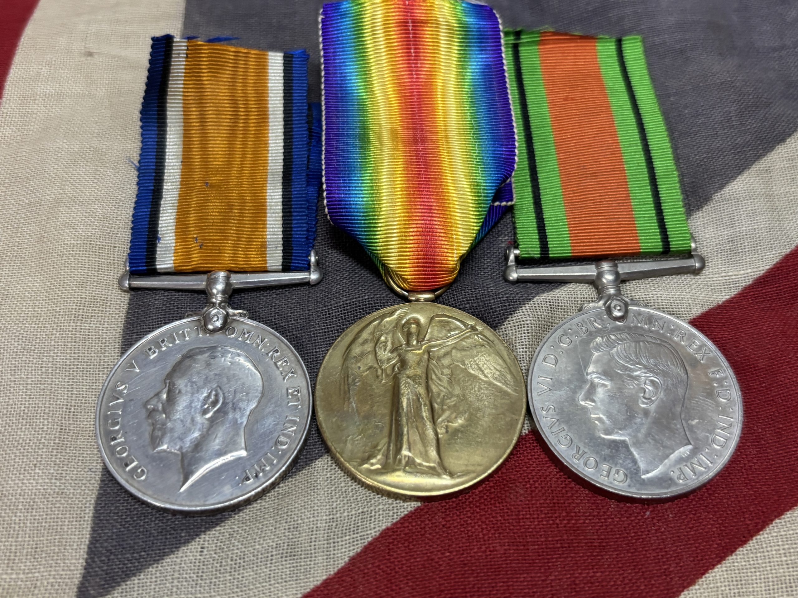 WWI Pair with WWII Defence Medal. Royal Artillery. Buckwell. Shoreham by Sea.