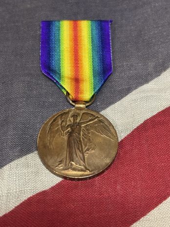 Casualty WWI Victory Medal. Mess. Cameron Highlanders, Lovat Scouts, Seaforth Highlanders. Glasgow. Died Tardenois 1918.