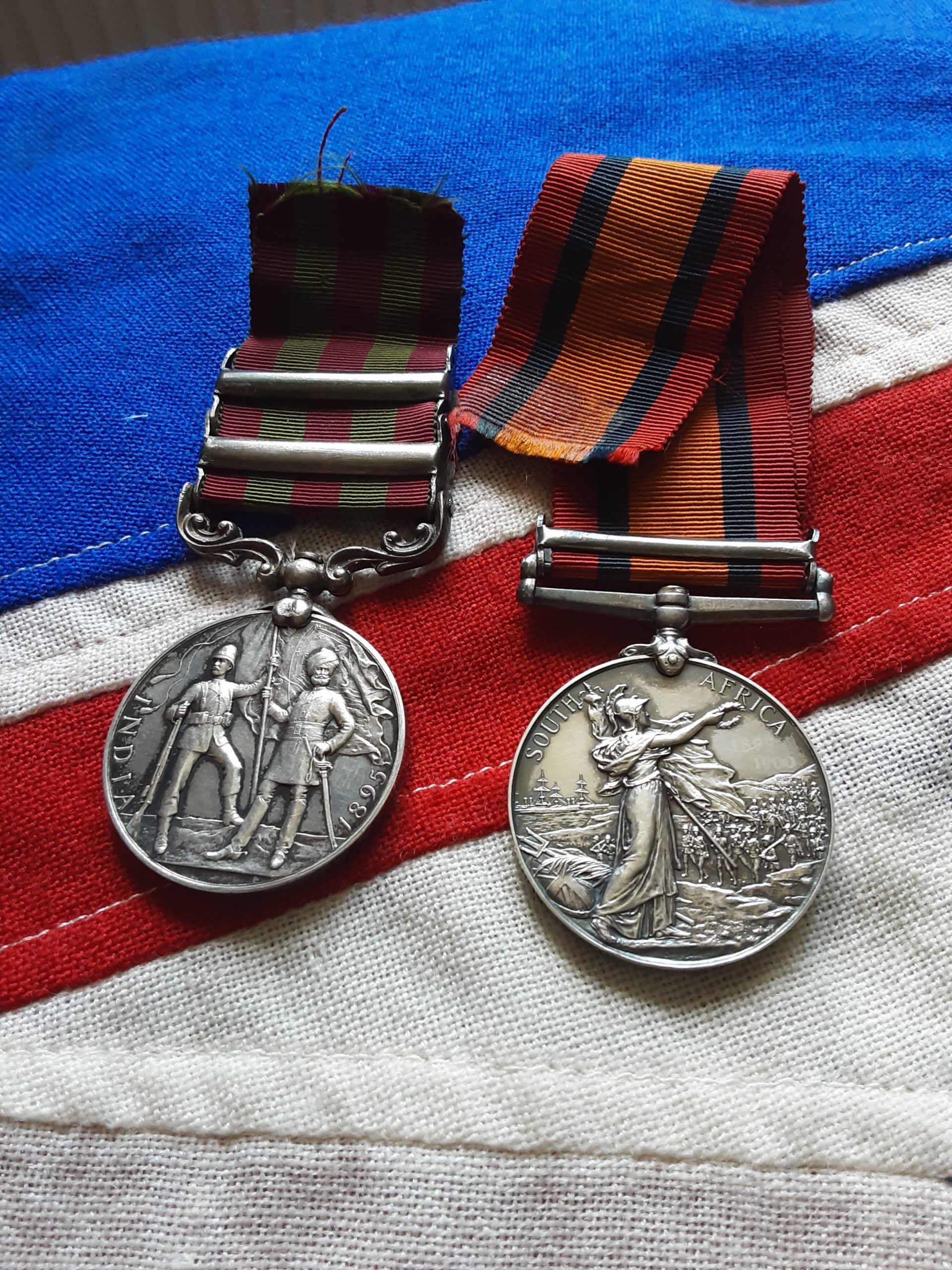 2 clasp IGS 1895 with Defence of Ladysmith. A J Marsh. 1st Devon Regiment. Died on duty 1900. - Image 2