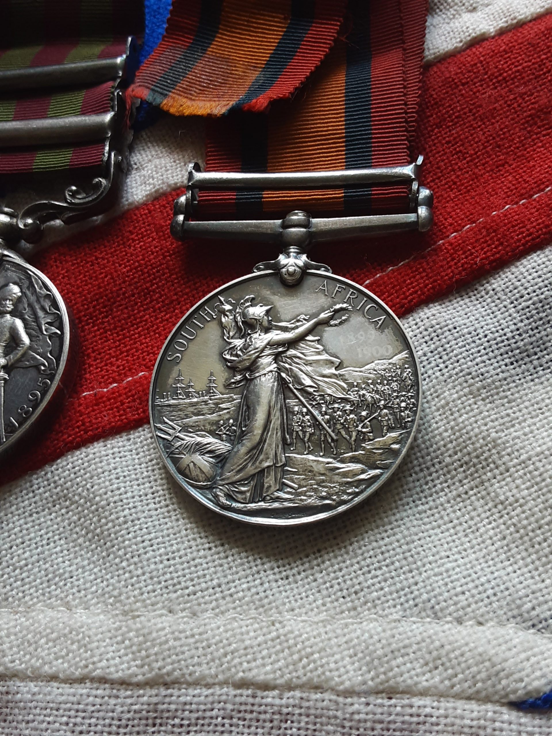 2 clasp IGS 1895 with Defence of Ladysmith. A J Marsh. 1st Devon Regiment. Died on duty 1900. - Image 3