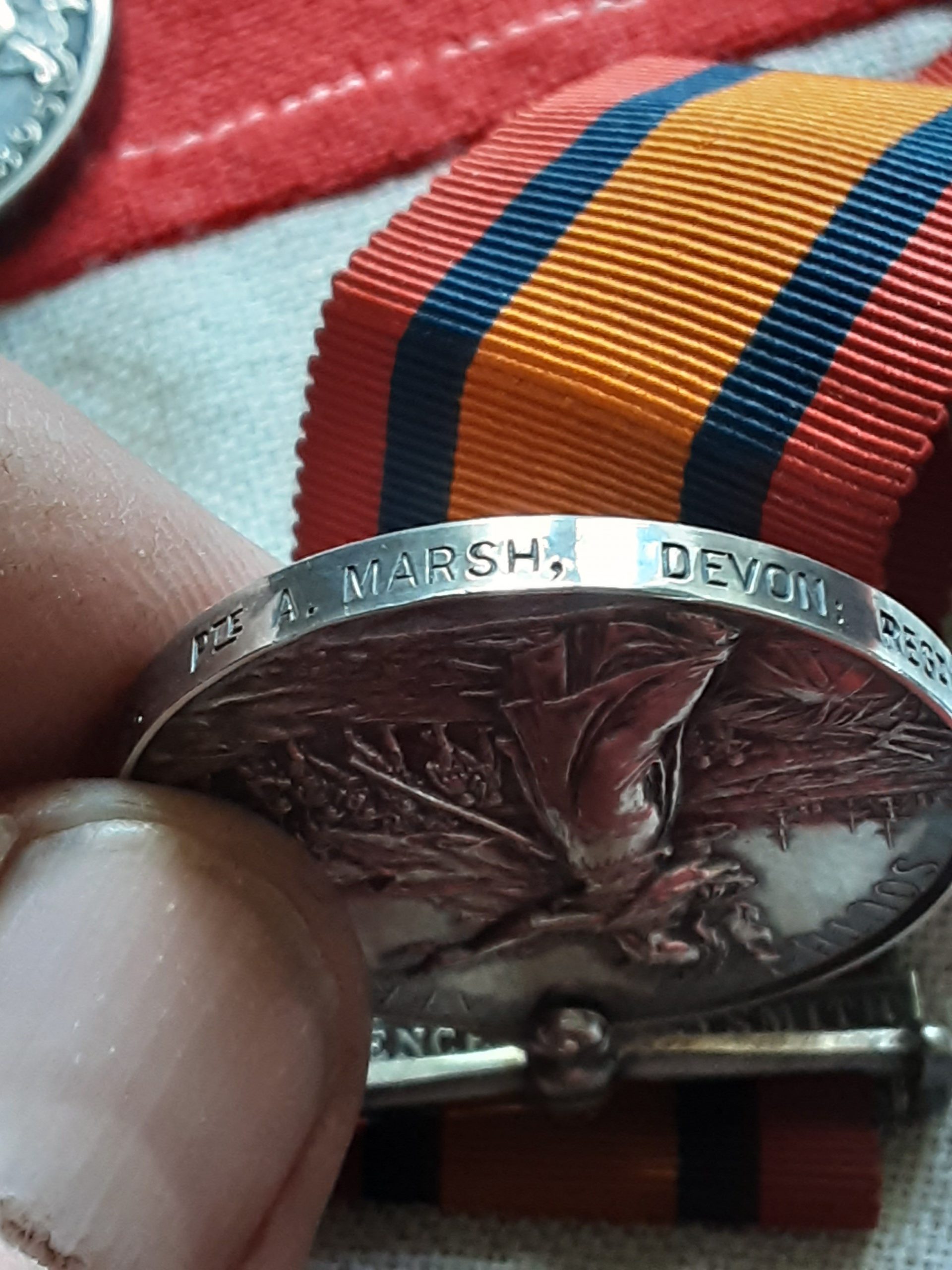 2 clasp IGS 1895 with Defence of Ladysmith. A J Marsh. 1st Devon Regiment. Died on duty 1900. - Image 4