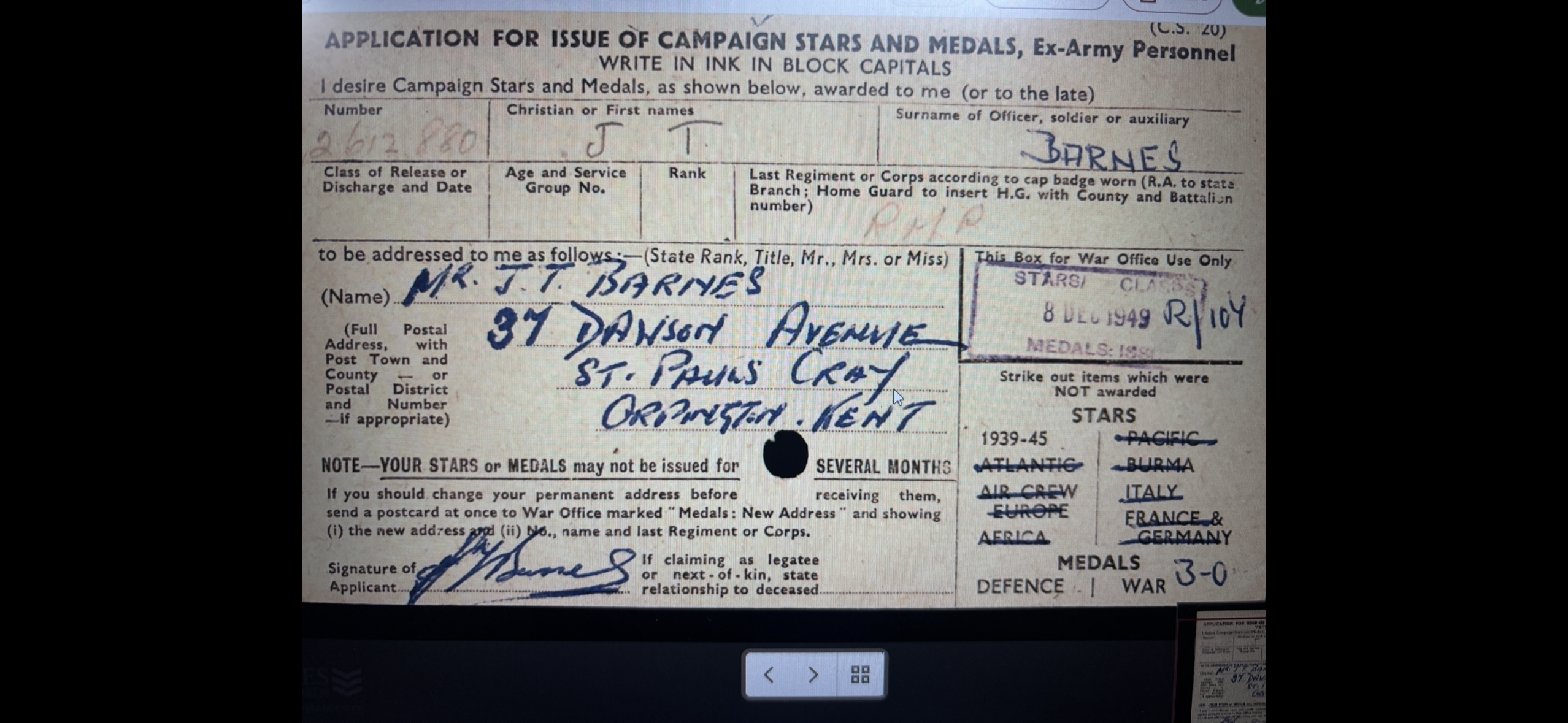 Named 1937 Coronation Medal. Barnes. Grenadier Guards. WWII service with Royal Military Police - Image 6