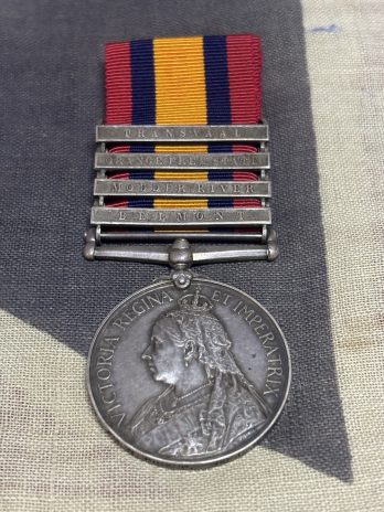 Queens South Africa Medal. Pickup. Loyal North Lancashire Regiment. Blackburn. Served WWI. Modder River, Belmont.