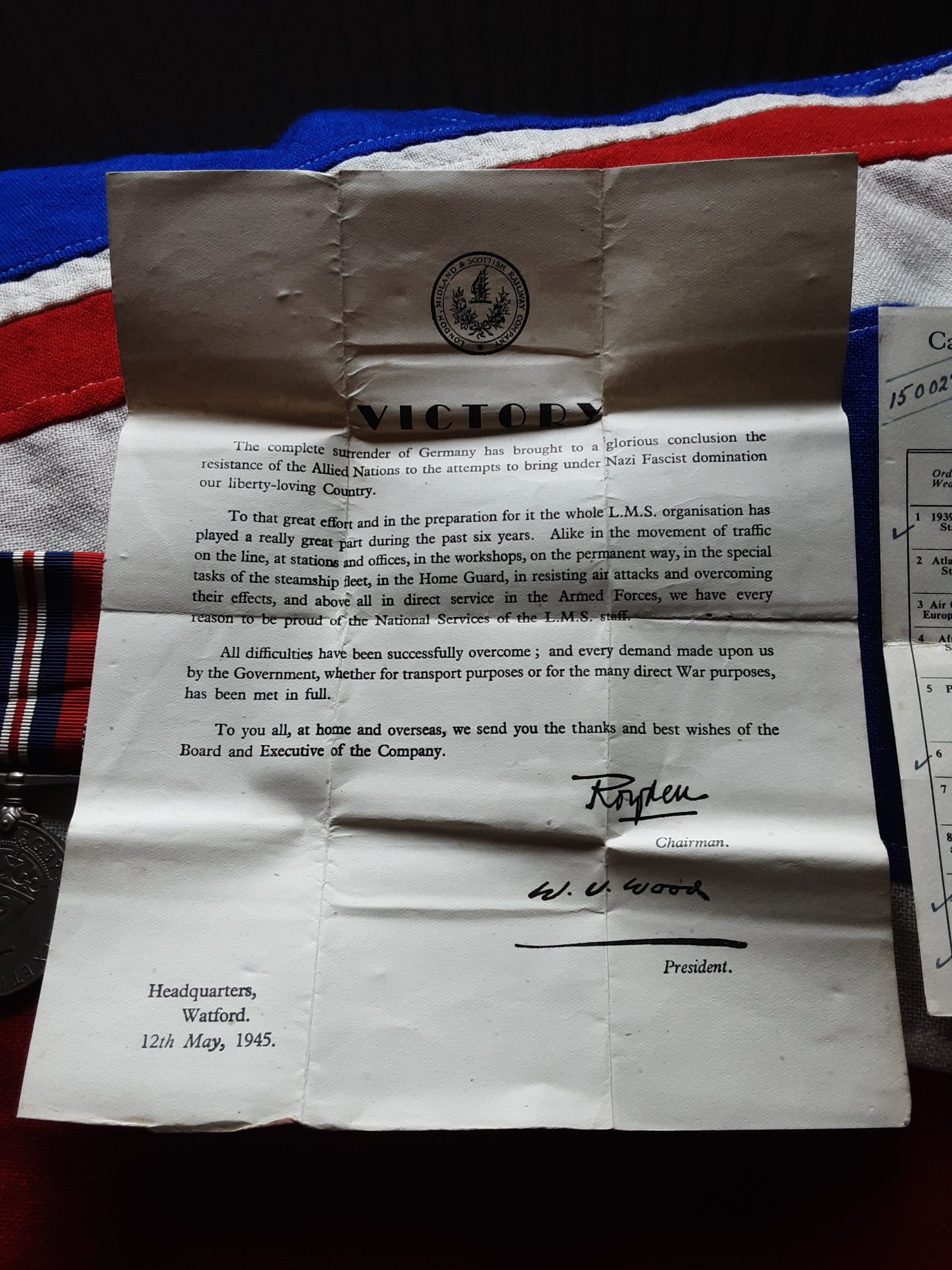 WWII Burma grouping. George Mellor. 85 med Regiment RA. Rare LMS Railway letter. Broughton, Chester - Image 6