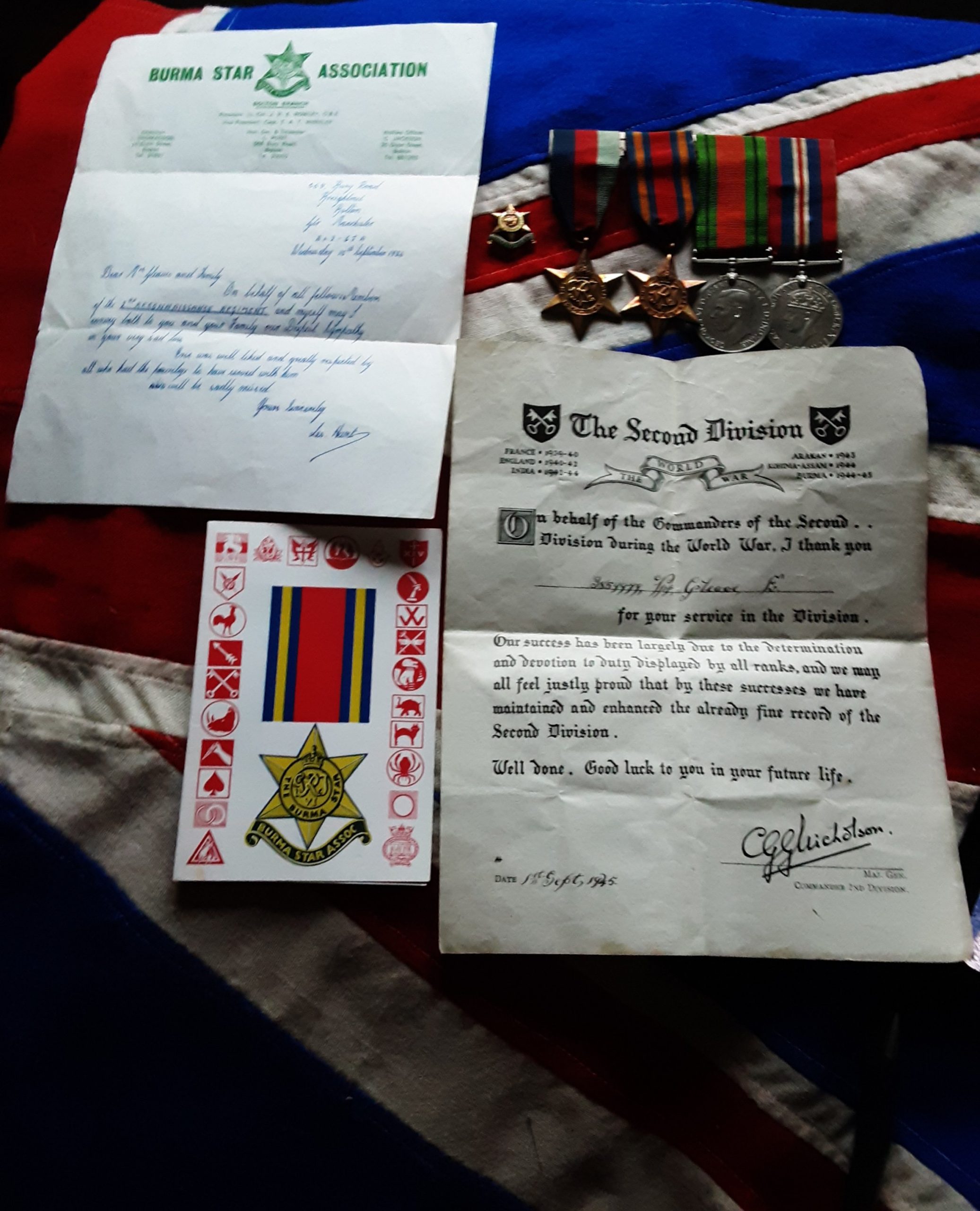 Reconnaissance Regiment. RAC. Wounded Kohima. Trooper Gleave. Bolton Lancashire.