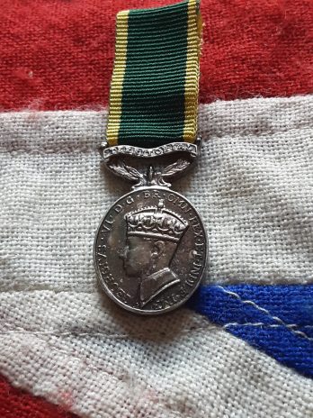 Period Miniature Pre 1948 Efficency Medal Territorial. Kgvi.