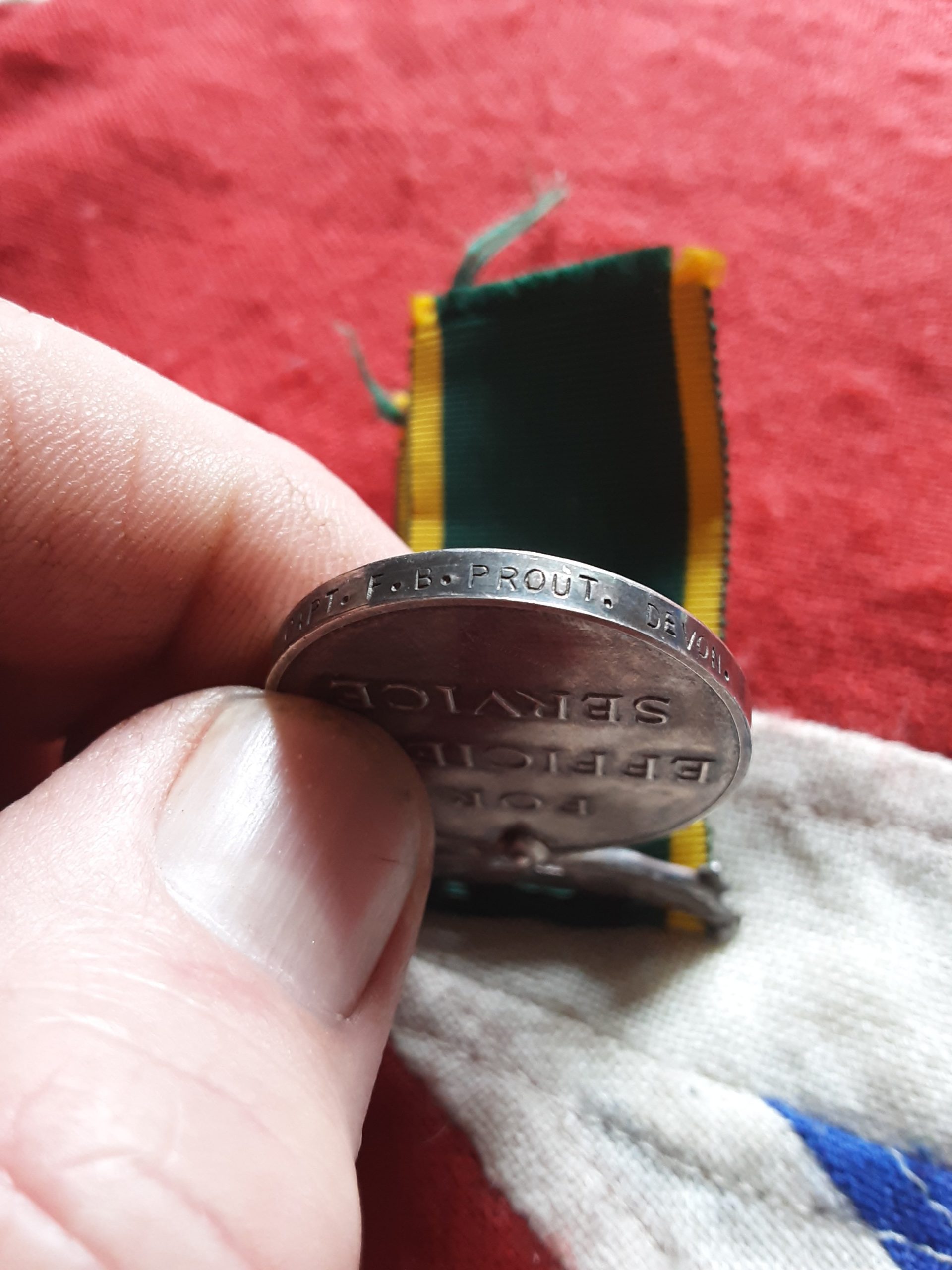WWII Efficency Medal. Captain Frank Banfill Prout. Devon Regiment. Born Totnes. Solicitor. - Image 3