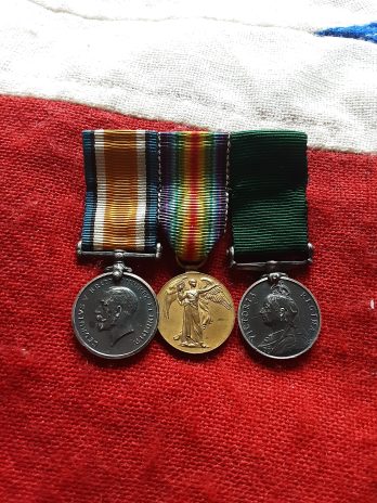 Victorian & WWI period miniature group. Long Service Volunteer Force