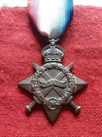1915 Star. Edward Sheldon. 67th Siege Batt RGA. Shell burns. Died 1919. Ludlow, Shropshire. HS Princess Elizabeth.