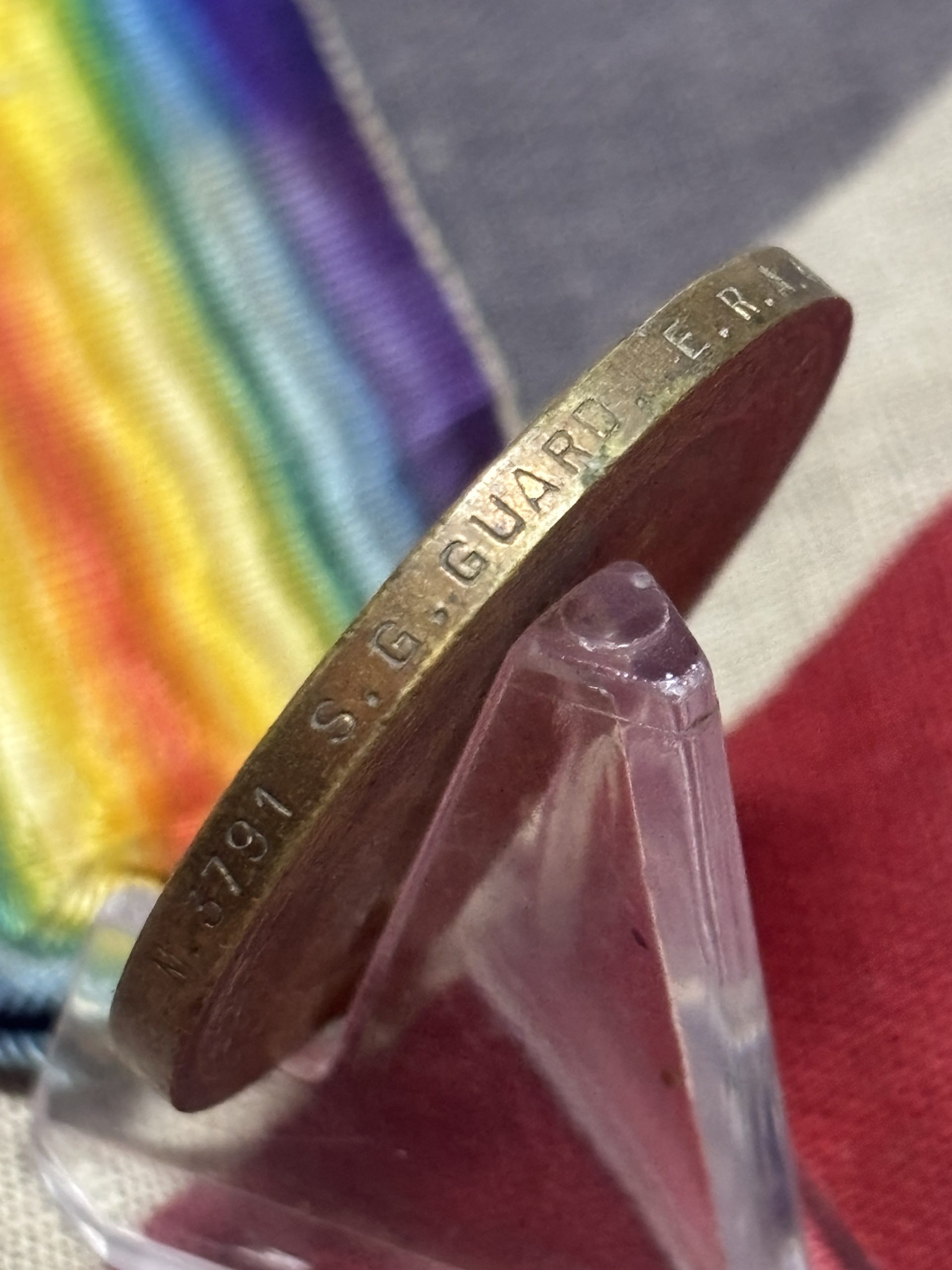WWI Victory Medal. Guard. Royal Navy. Served in Combined Operations WWII. - Image 3
