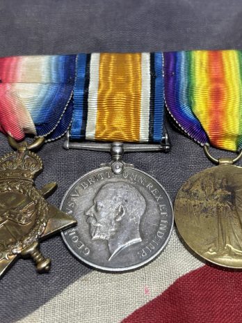 WWI Trio. Smith. Suffolk Regiment. Warboys, Huntingdonshire. Twice wounded, once at Delville Wood.