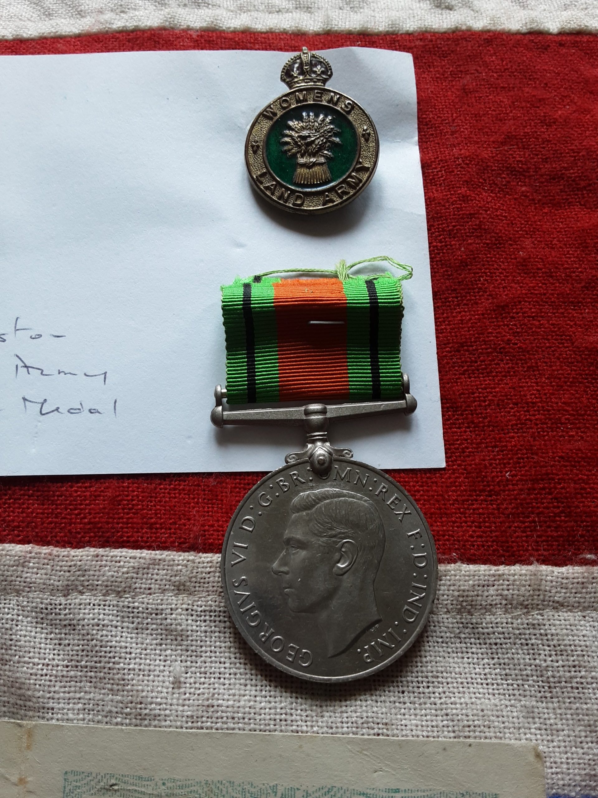 WWII Womans Land Army Defence Medal. Home Front. Sheila Jeanne Weston. Langdon Hills, Essex - Image 2