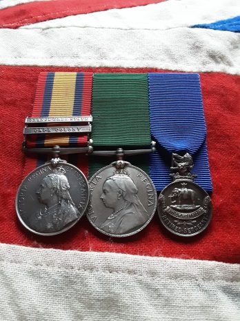 Anglo Boer War Group . Serjeant E M Ward .1st Vol Company . West Riding Regiment .Invalided .