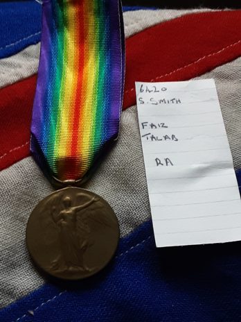 WWI Victory. Shoesmith Faiz Talab. Royal Artillery.