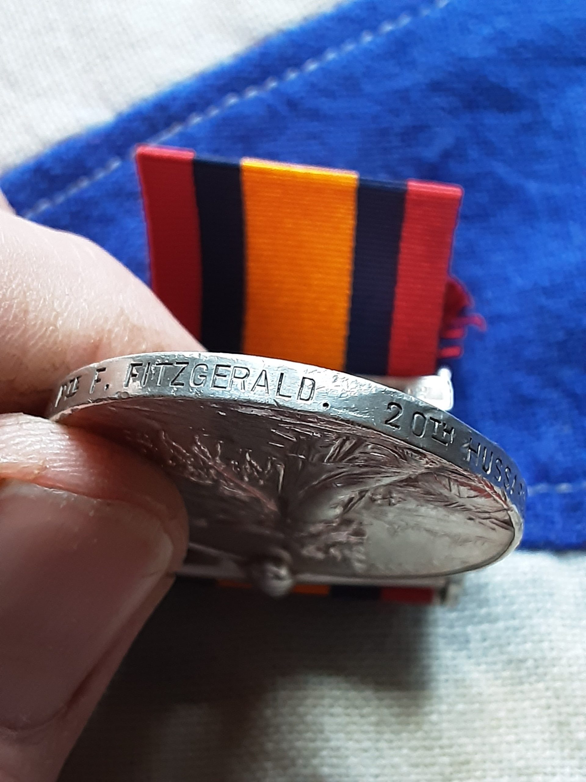 Boer War QSA. Frank Fitzgerald. 20th Hussars. Also served WWI. - Image 3