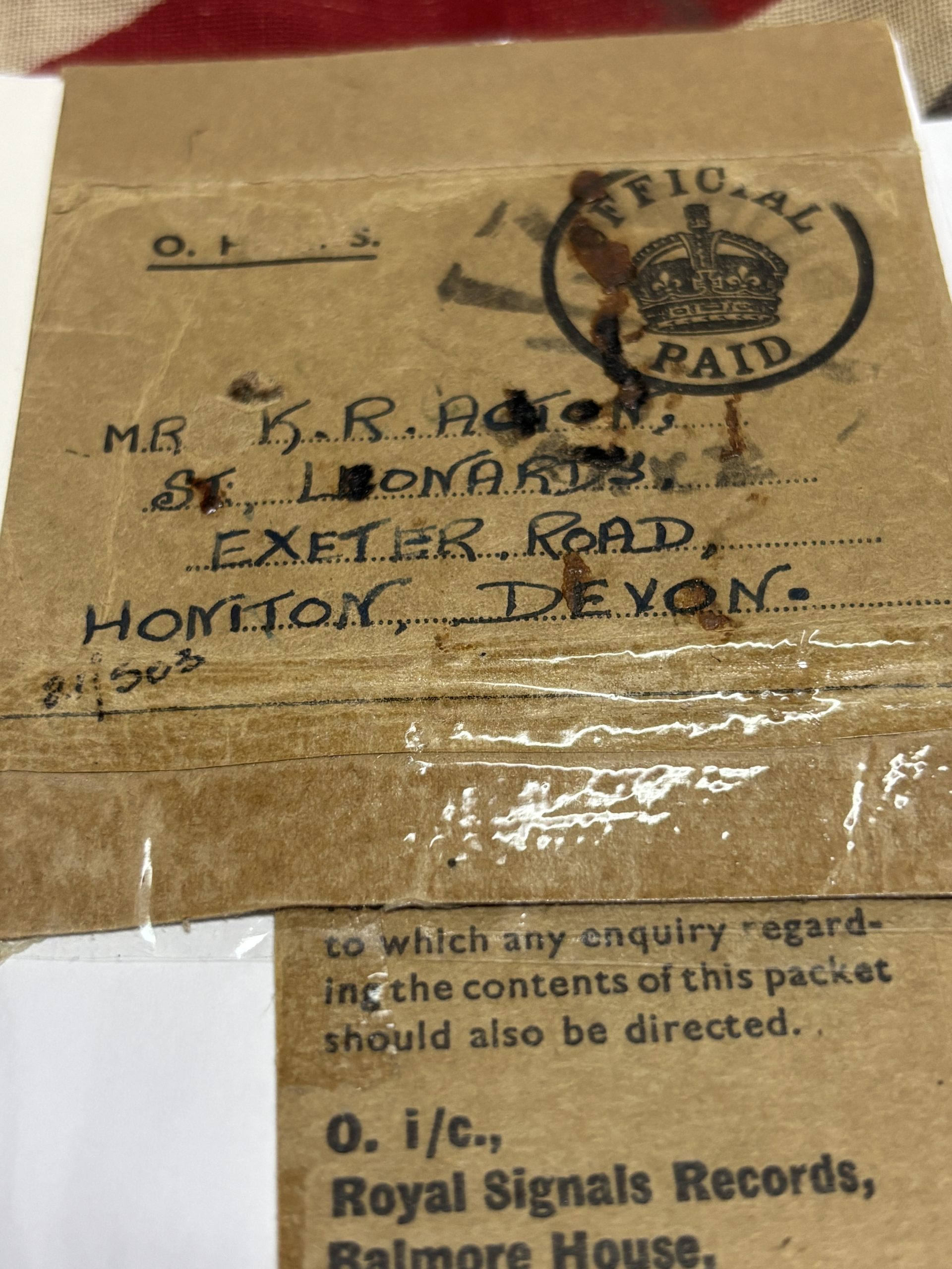 WWII grouping of 4. Acton. Royal Signals. West Ham/Honiton, Devon. - Image 3