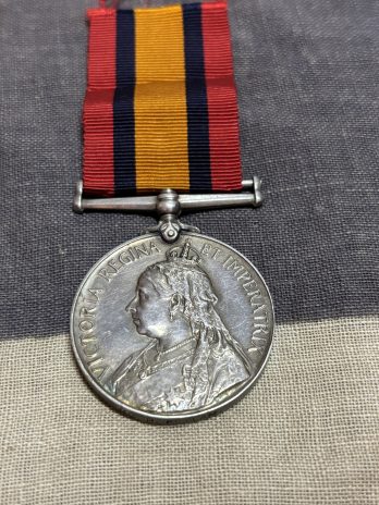 Queens South Africa Medal to a civilian. Elam. Railway clerk.