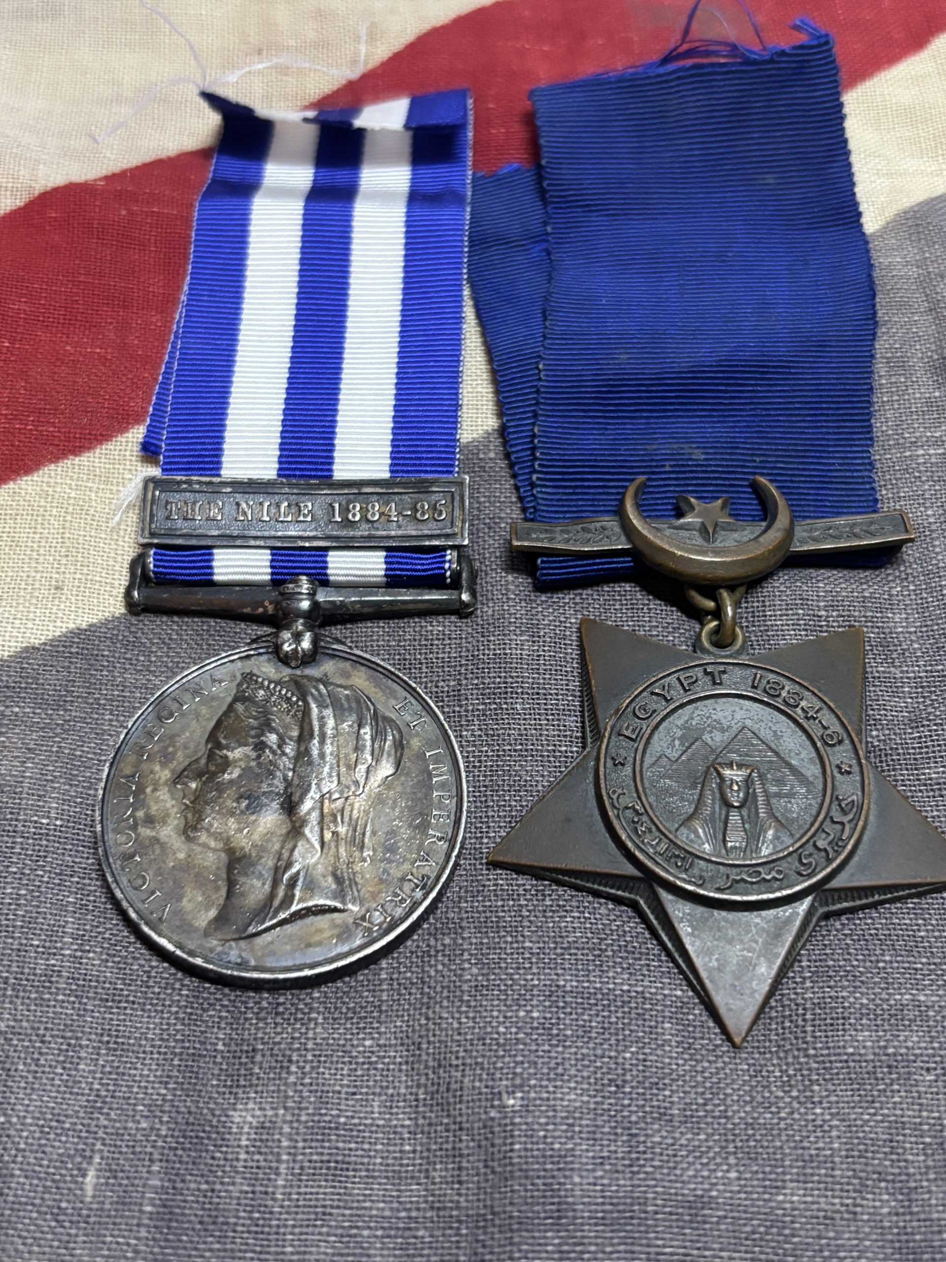 Egypt Medal with Khedives Star. Green. 2nd Essex Regiment. "The Pompadours"