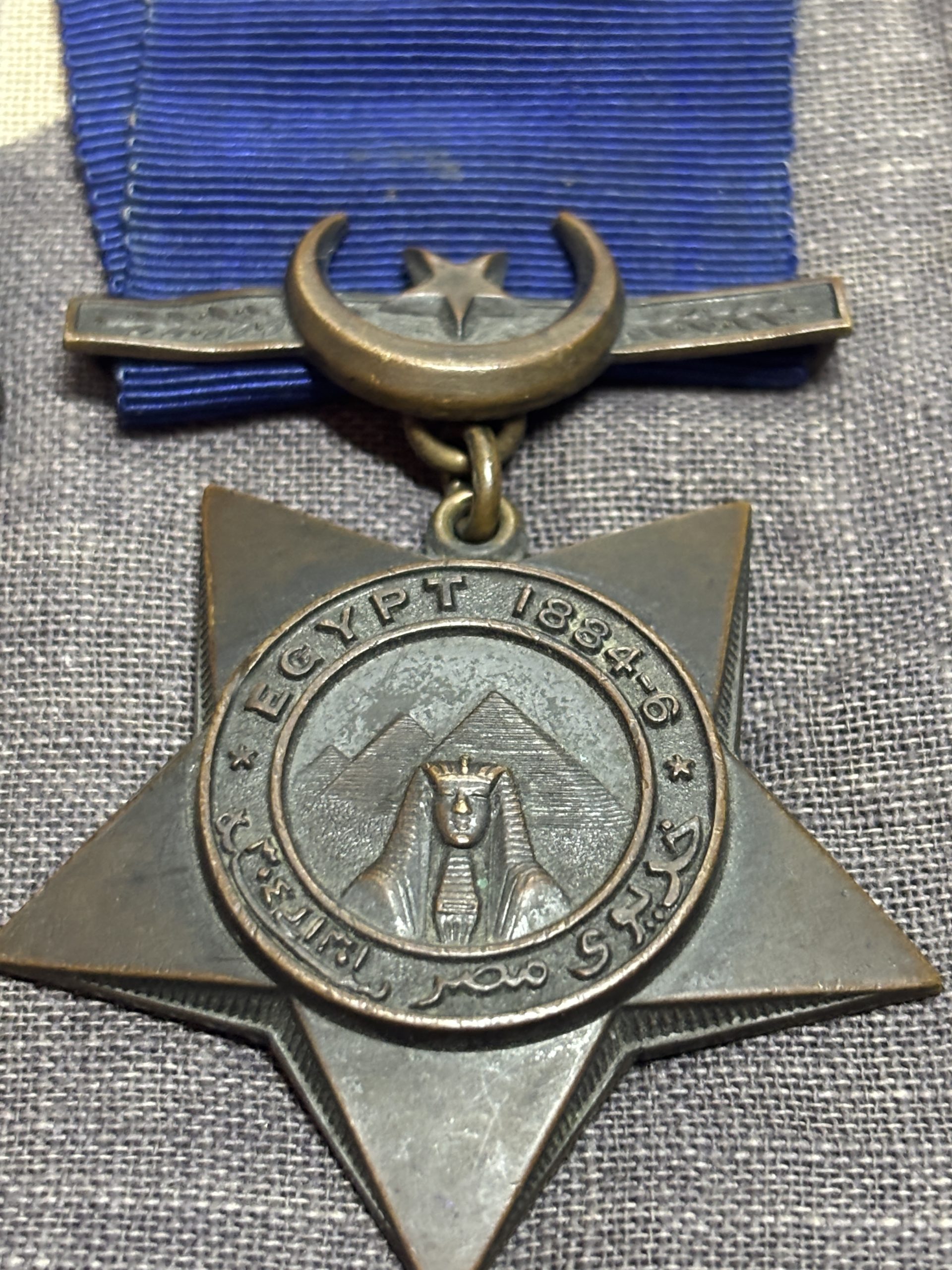 Egypt Medal with Khedives Star. Green. 2nd Essex Regiment. "The Pompadours" - Image 3