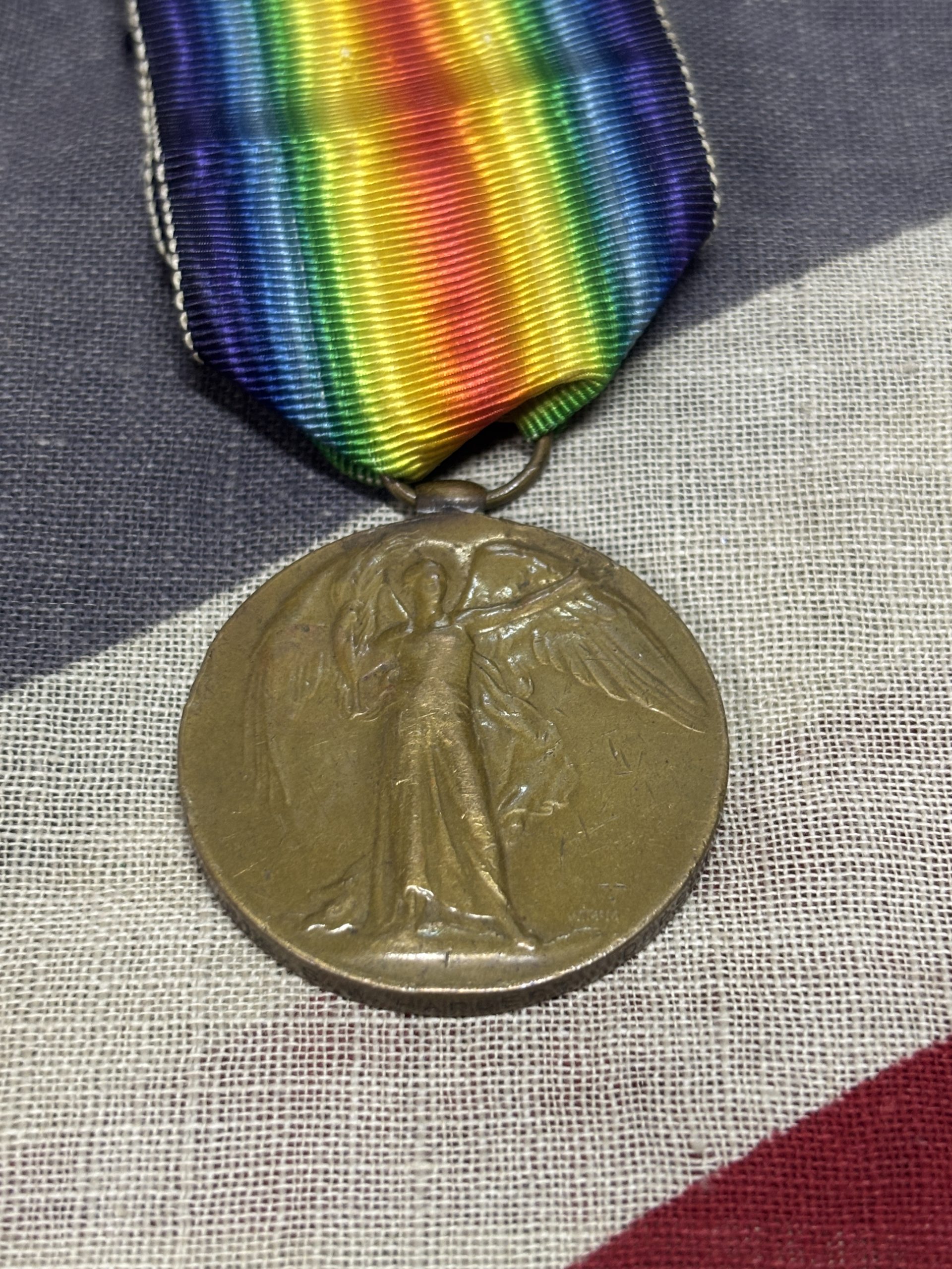 WWI Victory Medal Harbert. Dorset Regiment. Portsea, Portsmouth. GSW hand.