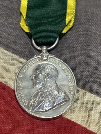 KGV Territorial Efficiency Medal. Stevenson. Royal Artillery. Bridgeton, Glasgow.