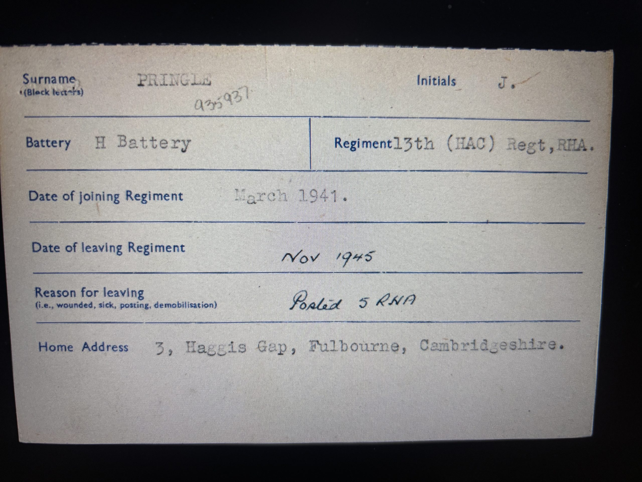 WWII/Korea/LSGC grouping Pringle. Honourable Artillery Company. Landed DDay+7, 11th Armoured Division. Morpeth. - Image 6
